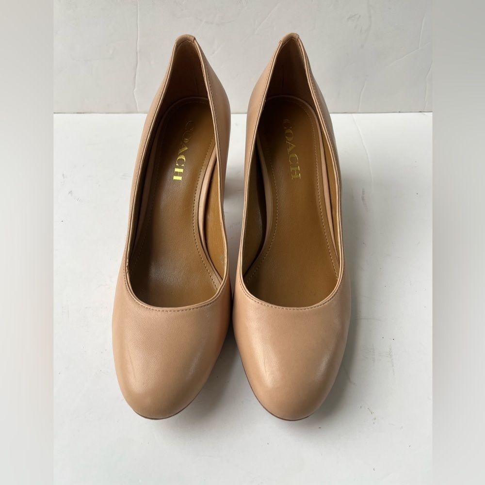 Coach Georgina Leather Pump Tan Beechwood Size 8B - Picture 3 of 12